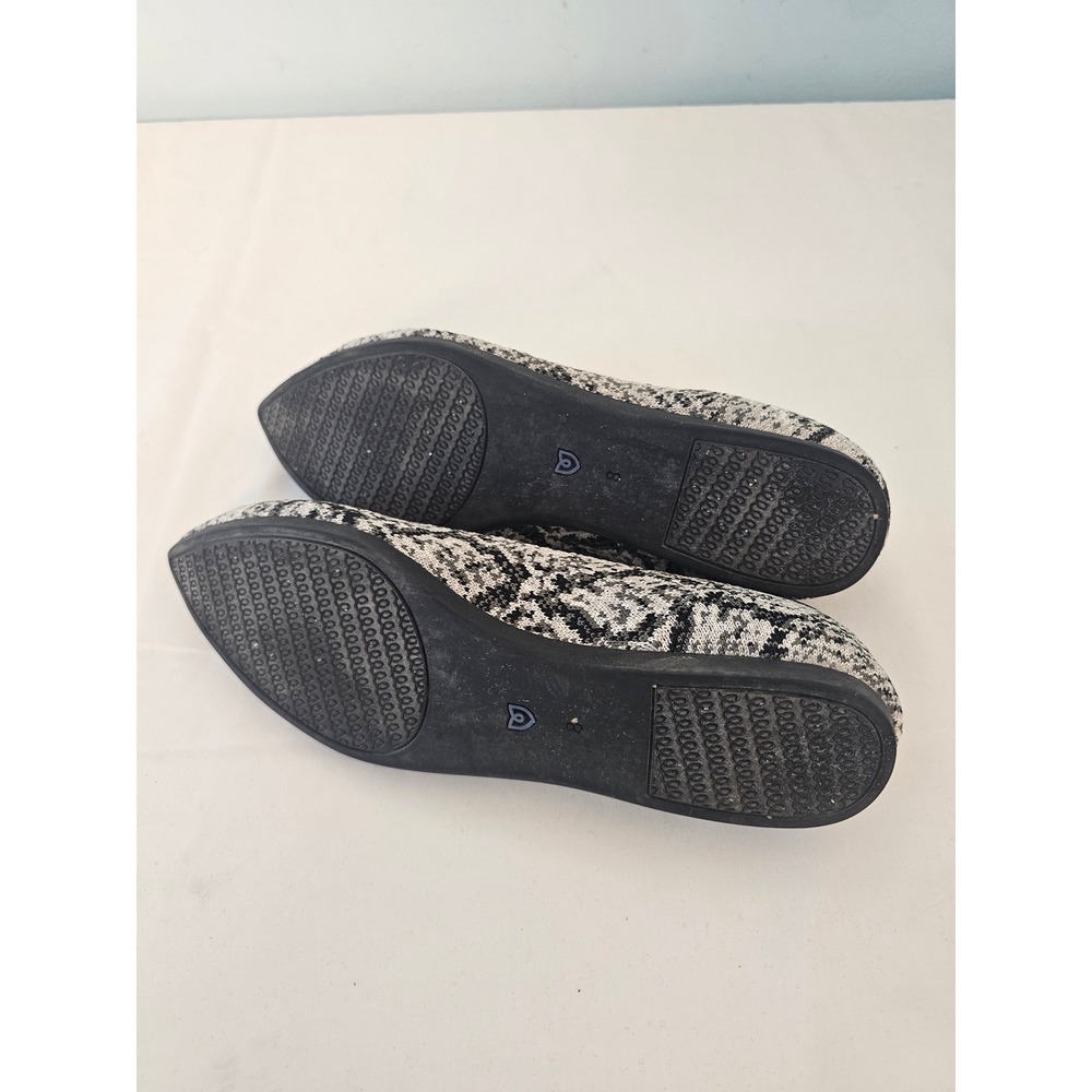 [Animal Print] Rothys The Point Flats Womens 8 Grey Black Snakeskin Sustainable - Picture 5 of 6